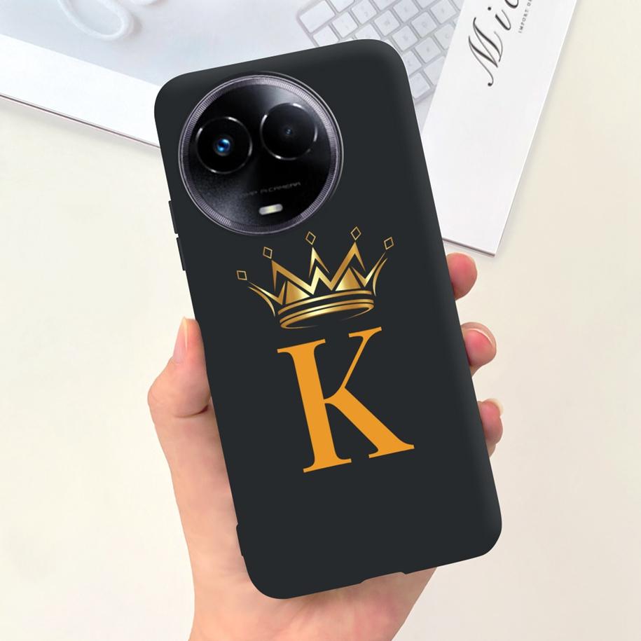 Чехол для Realme 11 5G Милая Корона Буквы Силиконовый Мягкий ТПУ Ударопрочный Чехол для Realme 11X 5G RMX3785 Funda Realme11 Чехлы для Телефона