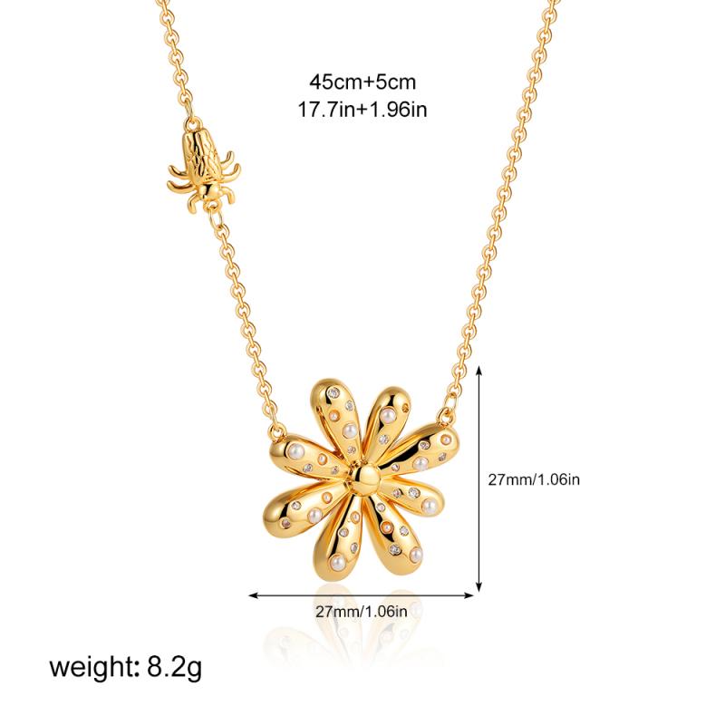 Hollow Out Flower Pendant Earring Lovely Imitation Pearl Hoop Earings 18K Gold Plated Stainless Ear Stud Fashion Jewelry Gifts