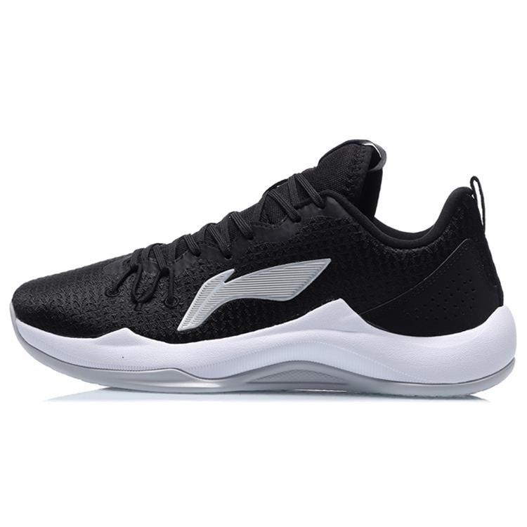 Li Ning Magic Cloud износостойкие дышащие низкие мужские баскетбольные кроссовки Черно-белые с флисовой подкладкой ABPQ043-7