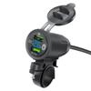 Зарядное устройство для мотоцикла Dual QC 3.0 USB зарядное устройство вольтметр модифицированное зеркало телефон зарядное устройство водонепроницаемый быстрый адаптер питания гнездо