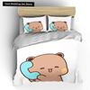 3D Bubu Dudu мультфильм милый медведь Kawaii рождественский подарок King Twin двуспальный детский комплект постельного белья микрофибра или полиэстер пододеяльник комплект
