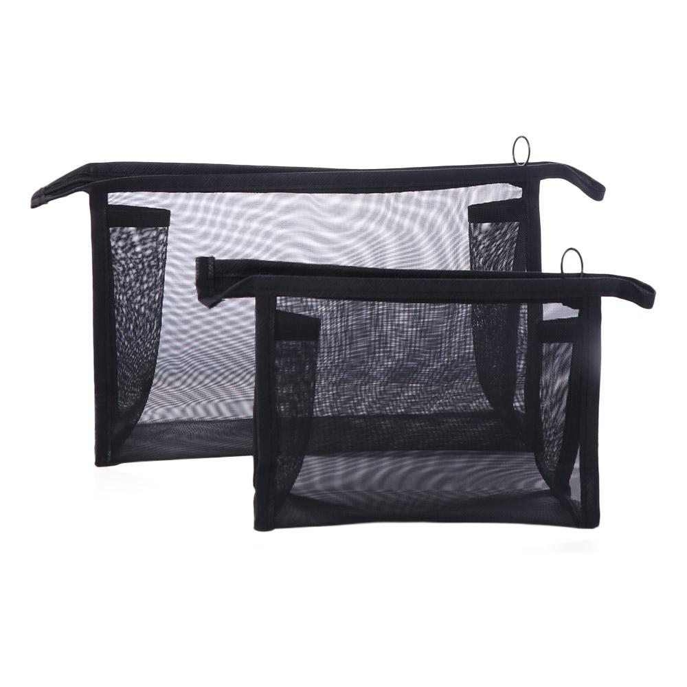 Casual Mesh Makeup Bag Zipper Storage Toiletry Bag Lipstick Bag Transparent Cosmetic Bag Outdoor