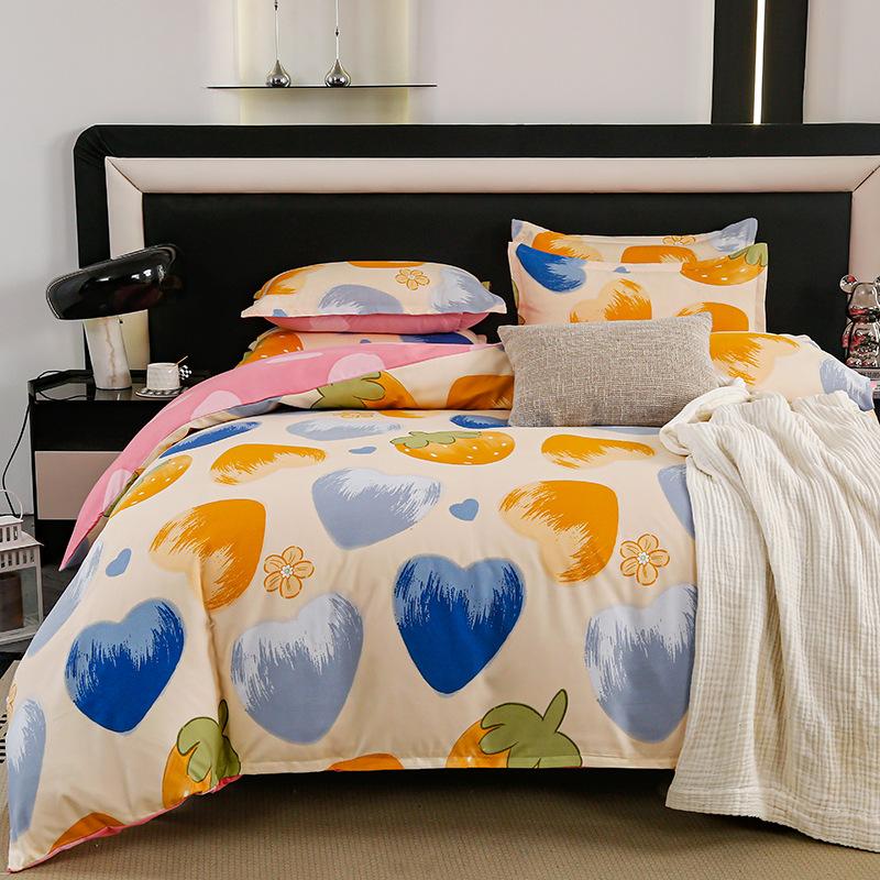 Комплект из четырех предметов из плотного хлопка с потертостями, комплект из 4 простыней и одеял, комплект из трех предметов для общежития