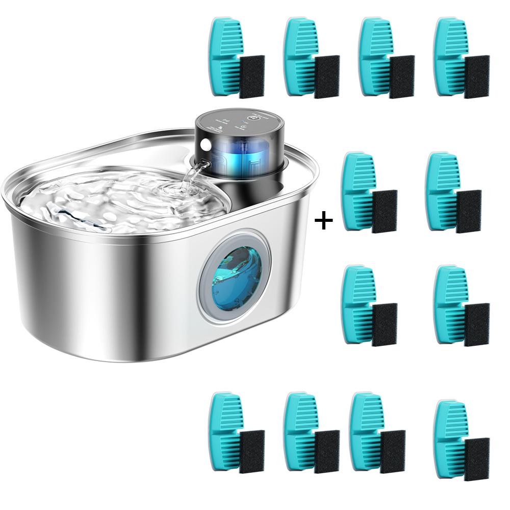 3L беспроводной фонтан для воды для кошек из нержавеющей стали с автоматическим датчиком, питьевой фонтан для кошек, поилка для собак, диспенсер для воды для домашних животных