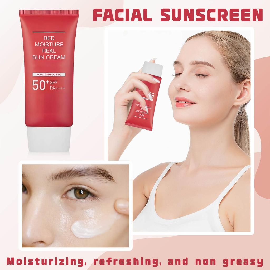 Солнцезащитный крем для лица увлажняющий освежающий нежирный солнцезащитный крем 50 мл