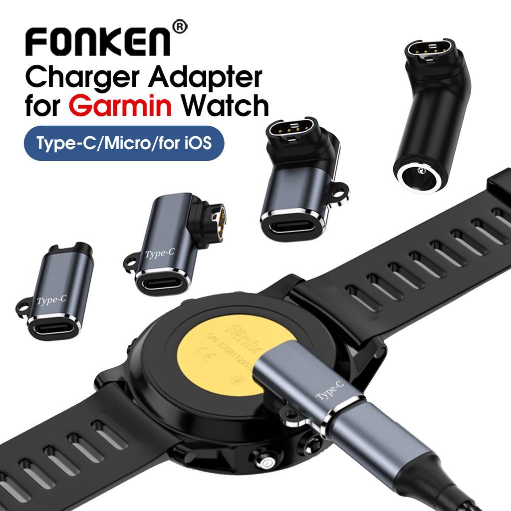 FONKEN Портативный адаптер типа C/Micro USB/IOS для зарядного устройства для Garmin Fenix 7/7S/7X/6/6S/6X/5/5S/5X конвертер для зарядки часов