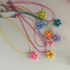 Cute Flower Necklace Colorful Pendant Necklace Romance Neck Jewelry Acrylic Material Gift for Girls and Youthful Women