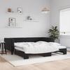 VidaXL Daybed with Pull-out Bed Black 100x200 Cm Velvet 3196702