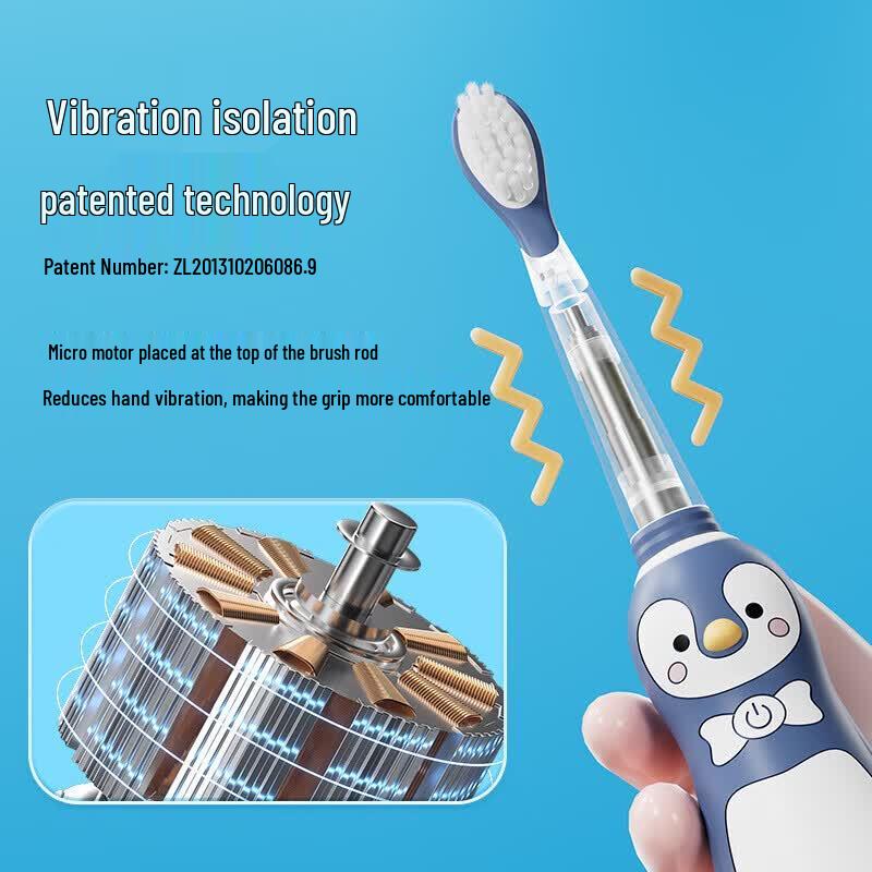 KUTA Kids' Cartoon Electric Toothbrush Set, Soft Bristles