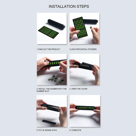 Ароматерапевтическая автомобильная карта временной остановки, парковочная карта, светящаяся табличка с номером телефона