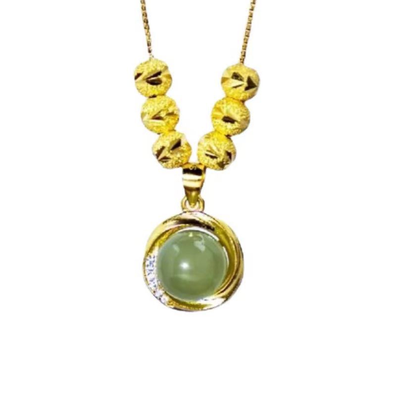 Acacia Beads Luk Fu Bead Necklace for Women Simple and Versatile High-end Transport Beads Collarbone Chain