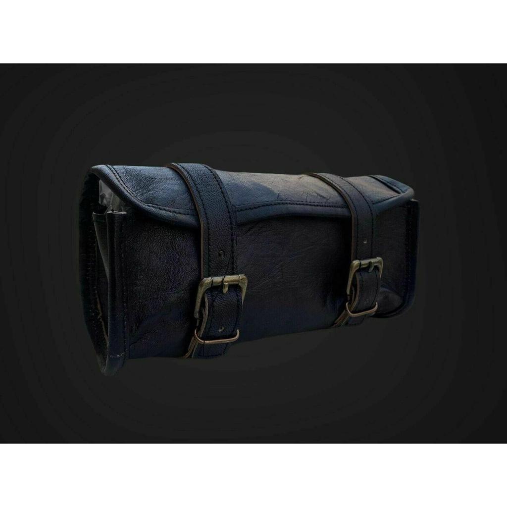 Сумка Инструмент Мотоцикл Кожа Скрутка Козья Кожа Ремешок Пряжка Застежка Седельная Сумка Натуральная