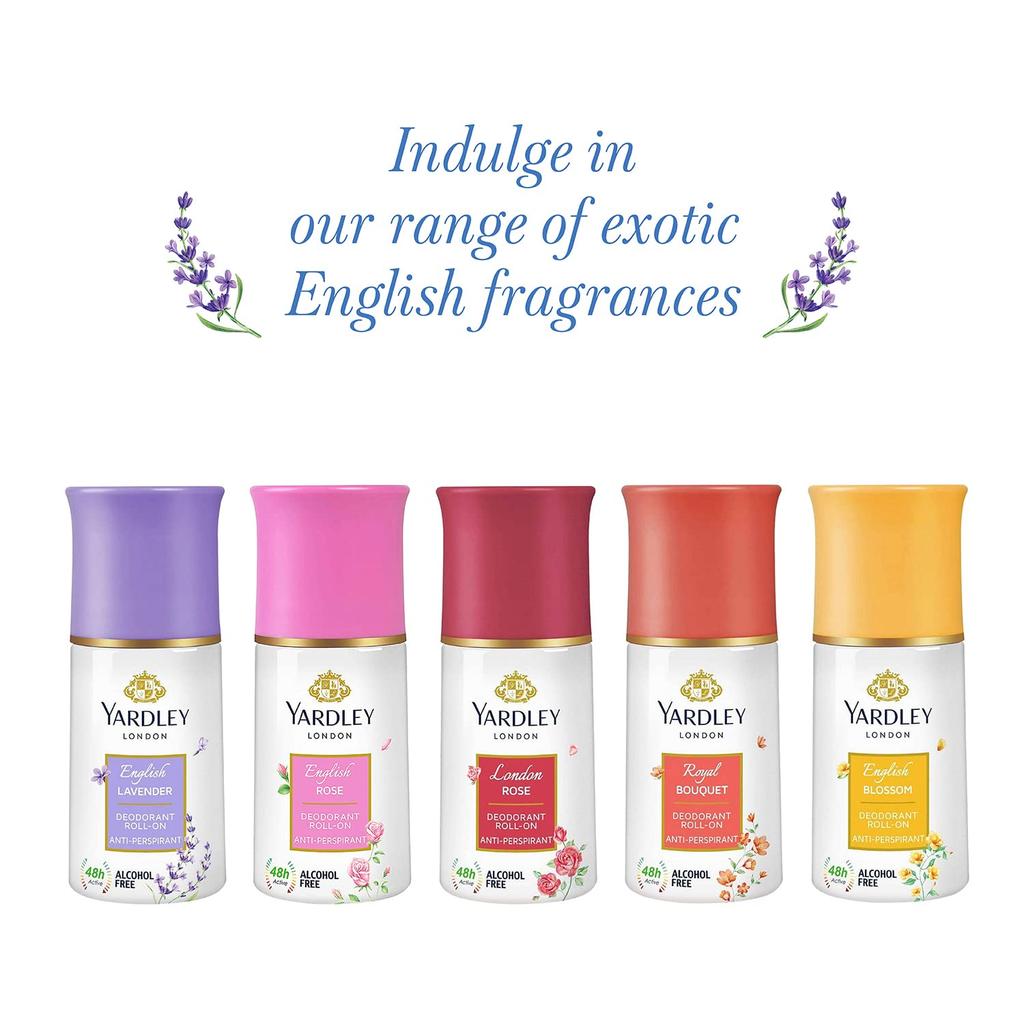 Yardley London Антиперспирант-дезодорант роликовый с английской лавандой для женщин 50 мл 48-часовая защита от пота