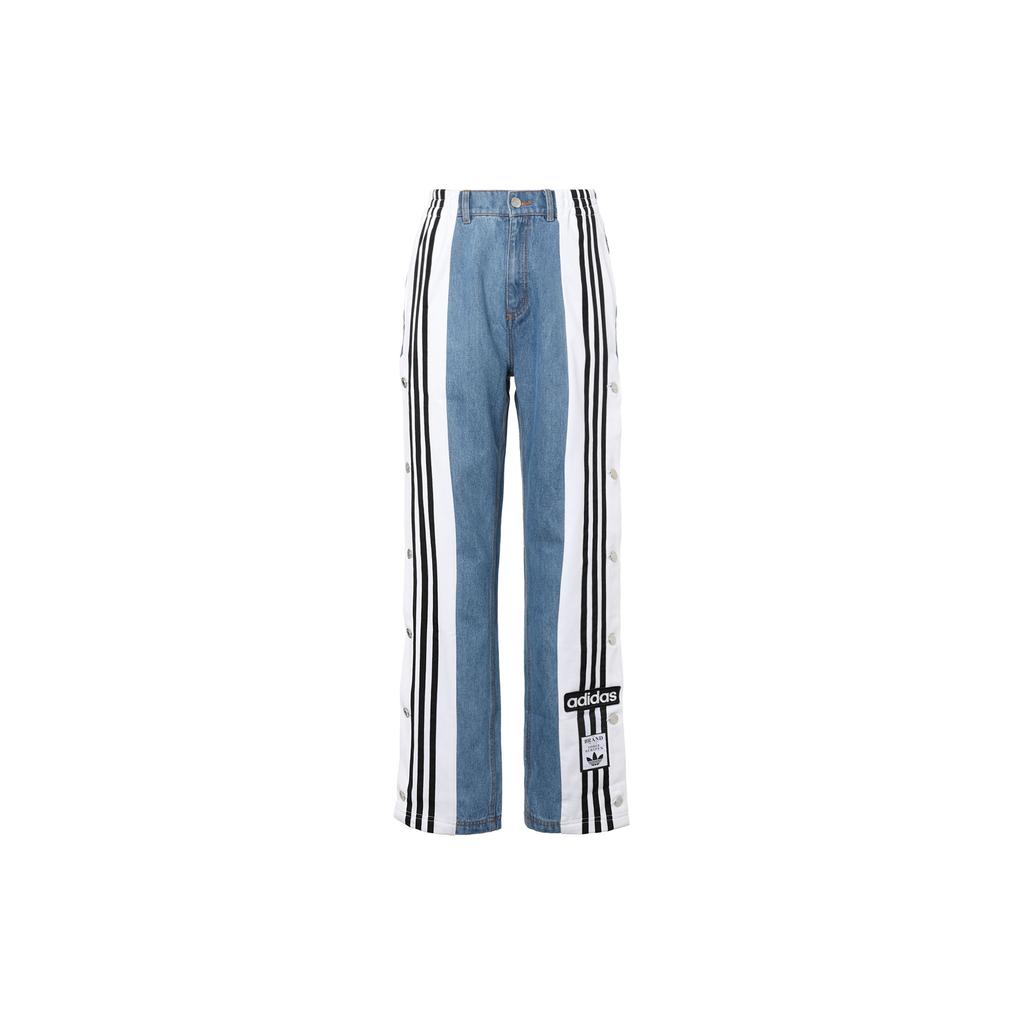 adidas Originals X Только сухая чистка, повседневные удобные спортивные джинсовые брюки на пуговицах, женские брюки синего цвета H59020