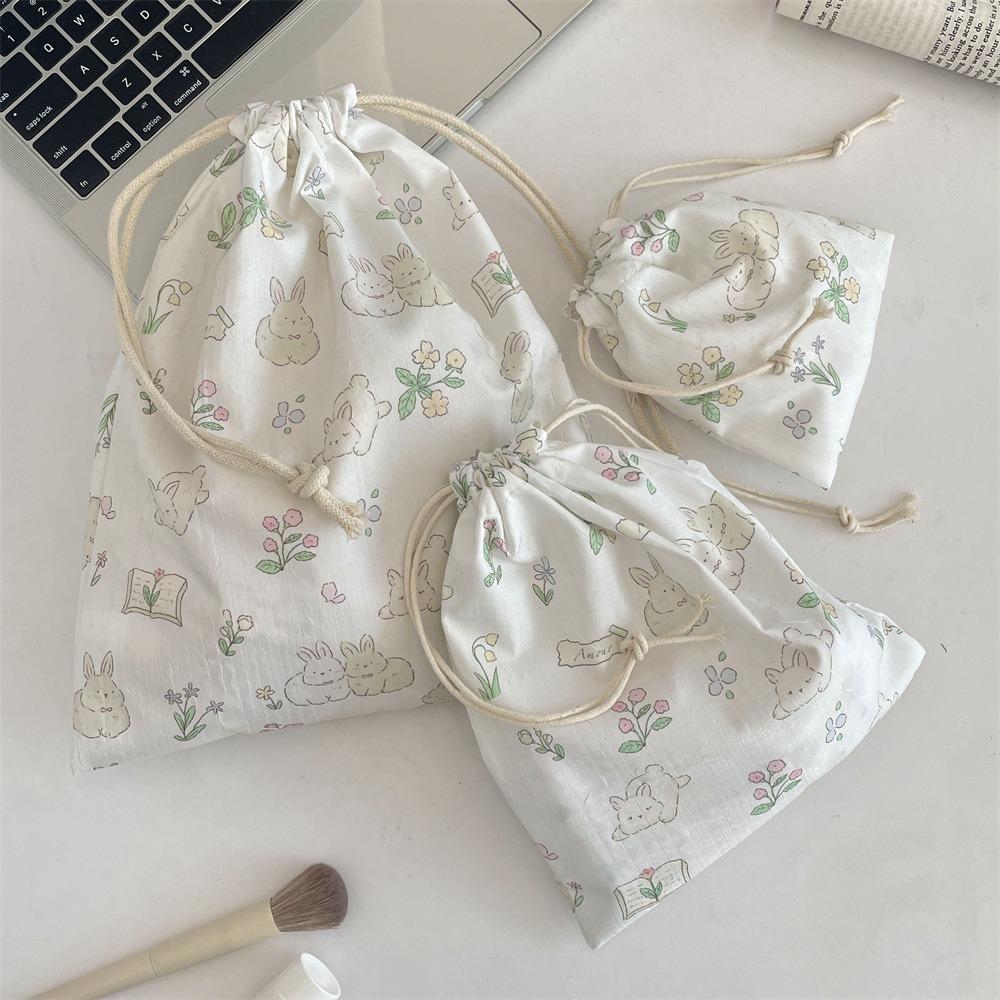 3Pcs/set Printing Drawstring Storage Bag Large Capacity Small Item Pouch  Women