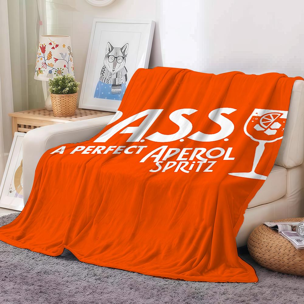 Aperols Spritz Flannel Blanket Warm And Soft Suitable For Bedroom Living Room Sofa Bed Office Travel Camping