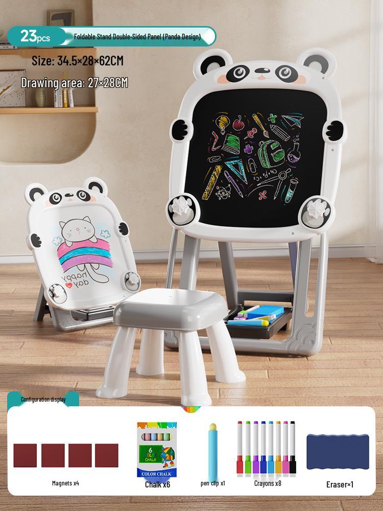 Детский двухсторонний мольберт для рисования и письма с мелками