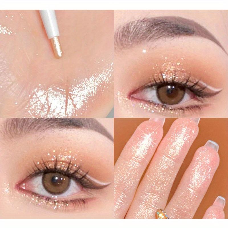 Жидкая подводка для глаз Lying Silkworm Pen Матовые тени для век Осветляющий быстросохнущий карандаш Tea Brown с блестками Милые мешки под глазами