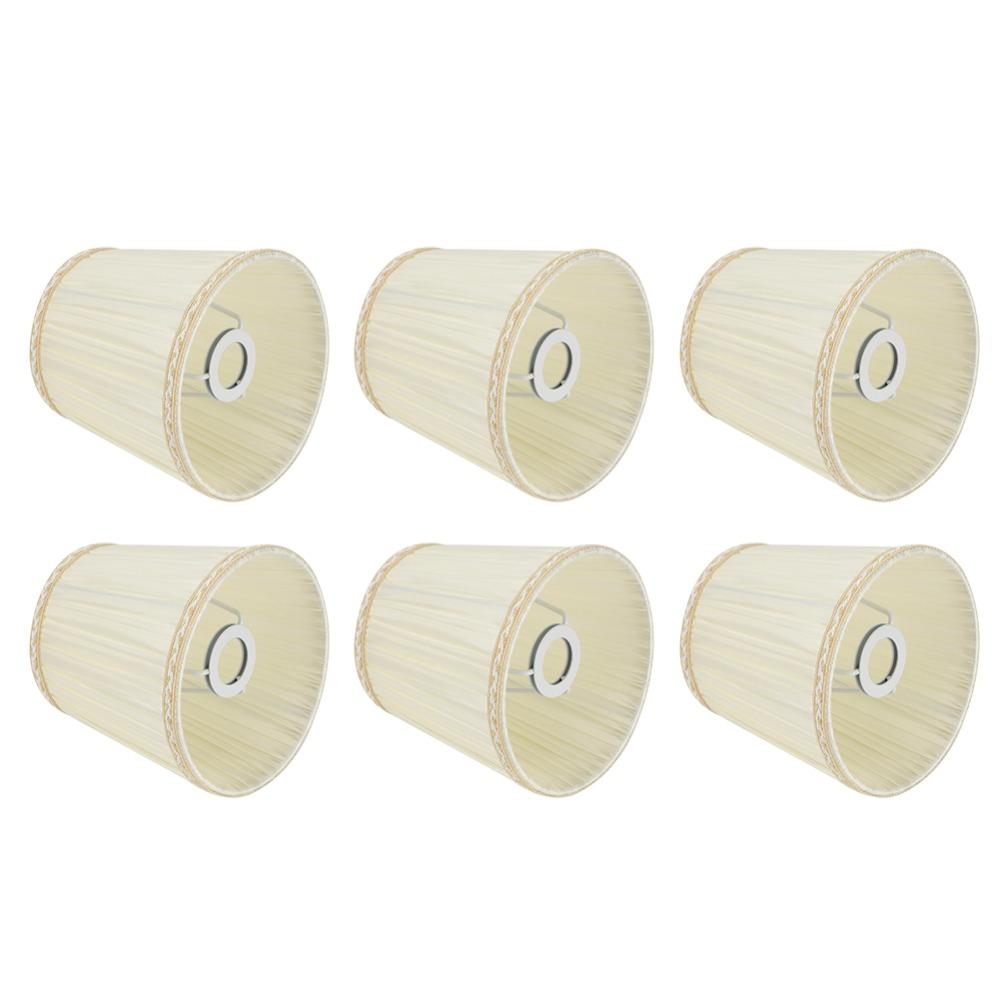 6PCS Crinkle Texture Lamp Cover Cloth Chandelier Lampshade Decorative Small Lamp Shade  Wall Lamps