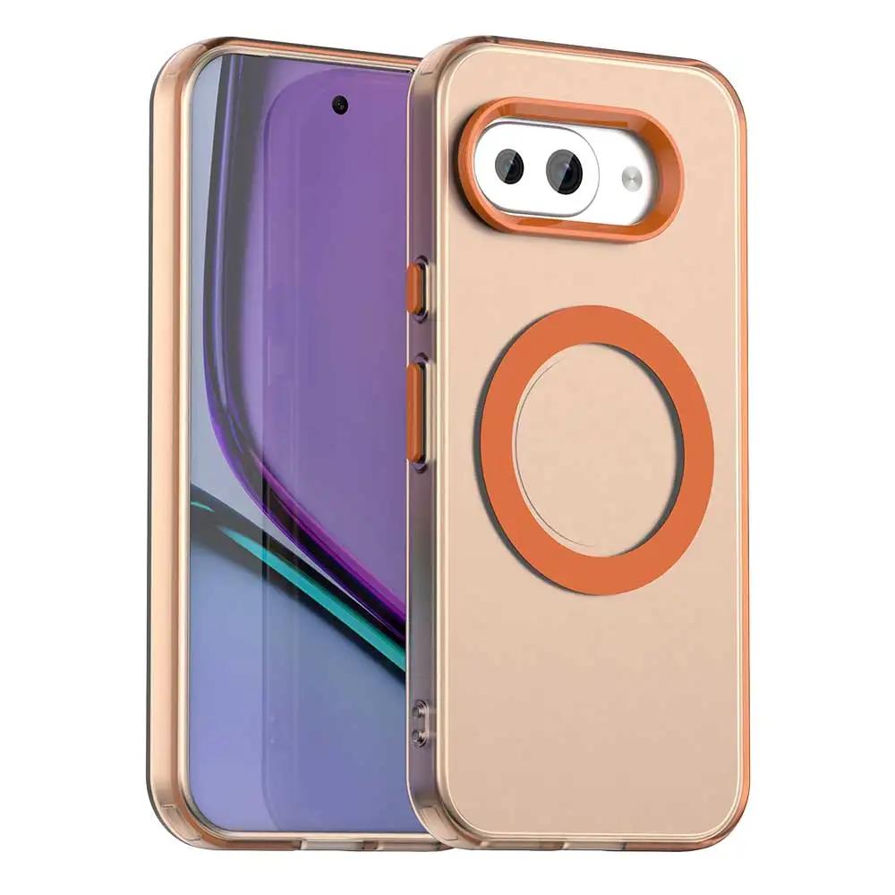 9a Magnetic for Magsafe Matte Phone Case for Google Pixel 9A Pixel9 A 9Pro XL Candy Color Полупрозрачный PC + TPU Защитный противоударный бампер