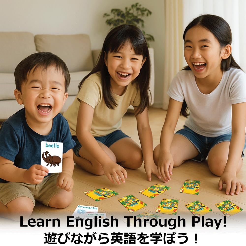Catch the Chicken Summer Splash English Card Game English Word Game for Kids Summer Verb and Question Cards Ages 6 and Up – Noun,