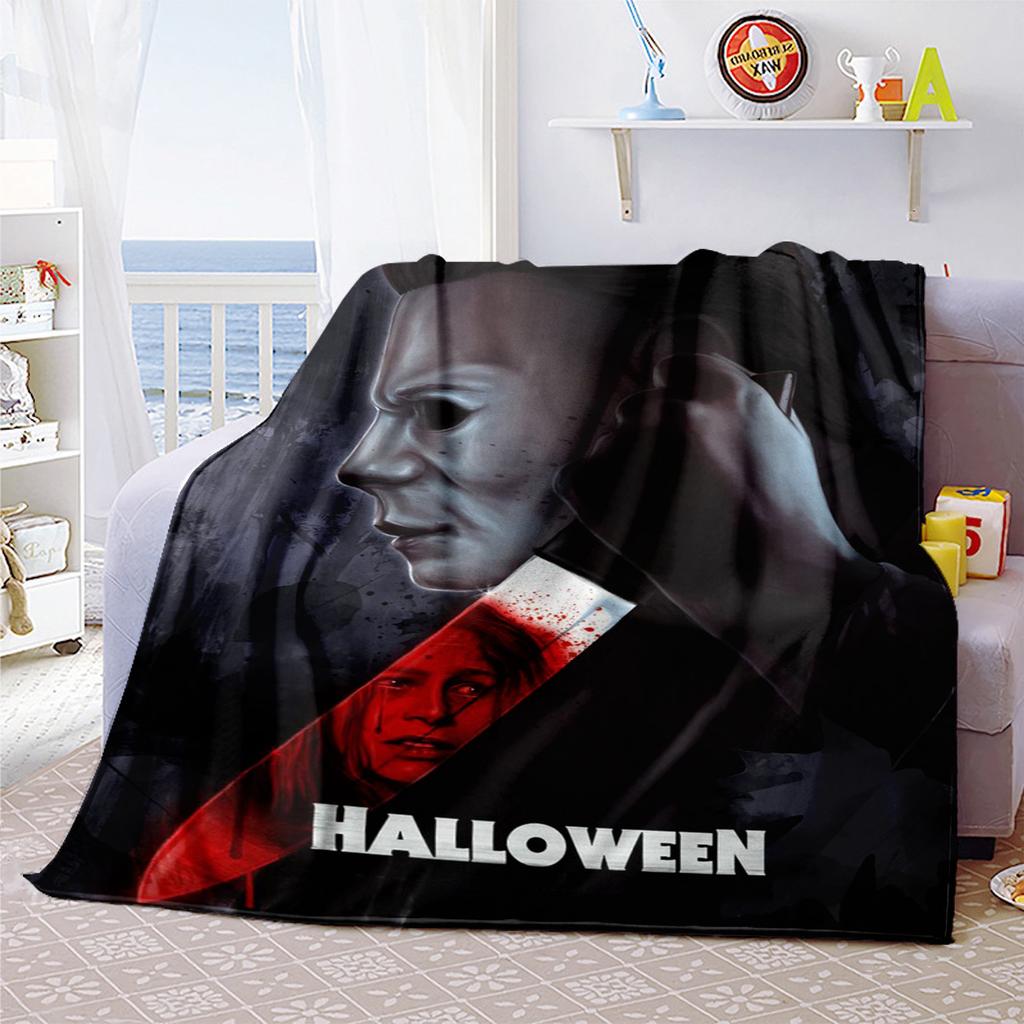 Halloween Horror Movie Poster Blanket Perfect All Seasons Soft Comfortable Sofa Office Nap Travel Festive Gift
