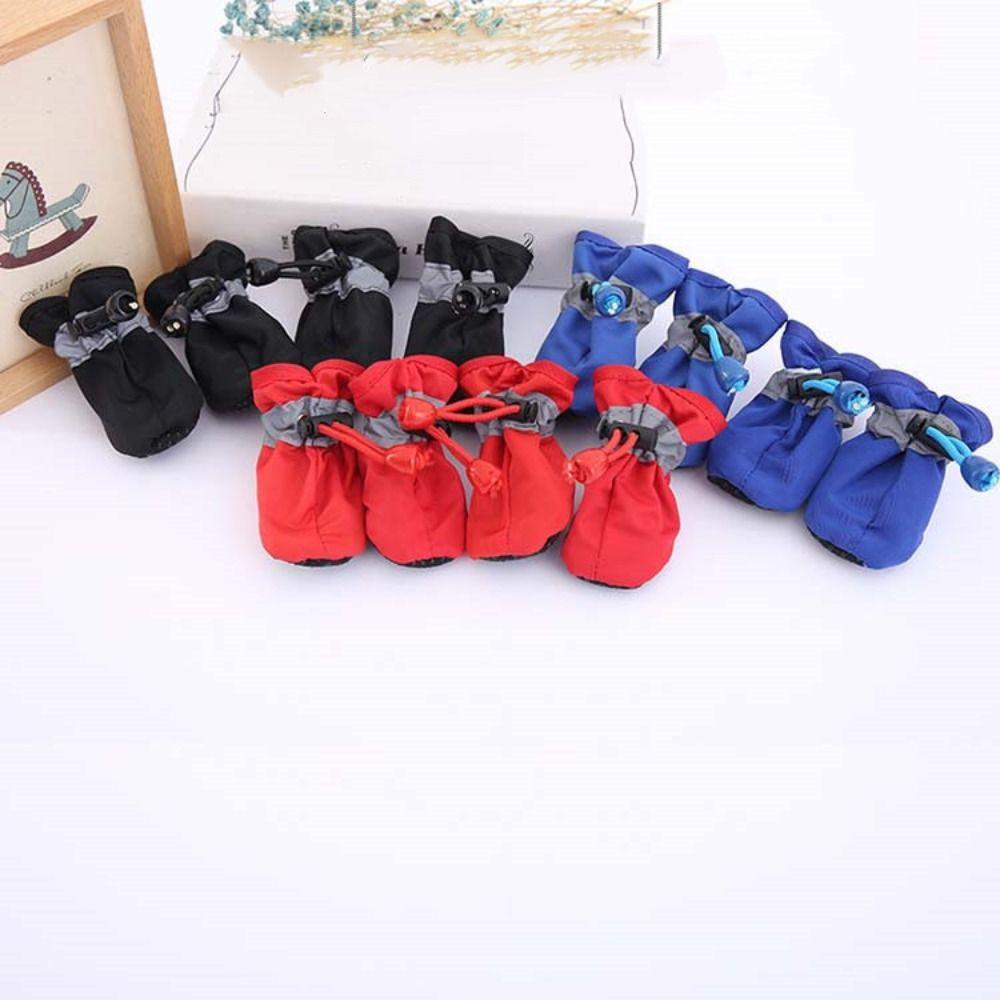 4Pcs Anti-slip Waterproof Footwear Rain Snow Boots Pet Rain Shoes Pet Shoes Dog Shoes