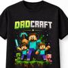 Dadcraft Minecraft Игровой День Отца Пиксельный Блок Геймер Графика Унисекс Футболка