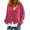 Women's Fashion Oversized Knit Cardigan Sweater With Buttons Long Sleeves Solid Color Jacket