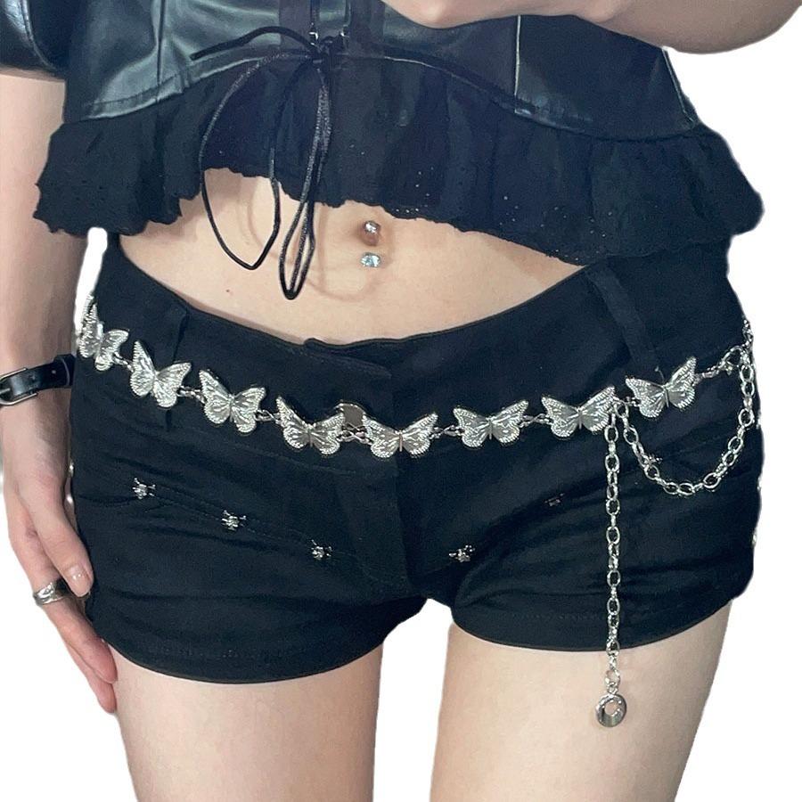 Metal Waist Chain Accessories Dress Spice Girl Xiaoxiangfeng Simple Butterfly Thin Belt Summer
