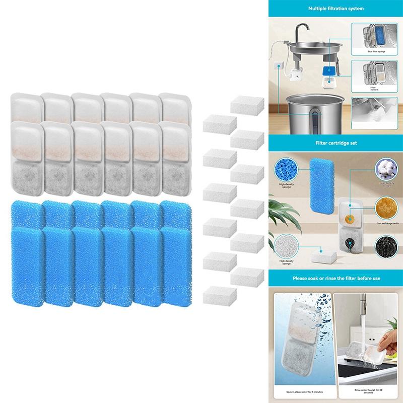 Cat Water Fountain Filters For Oneisall Automatic Pet Water Fountain Replacement Filters And Sponges-ABSW