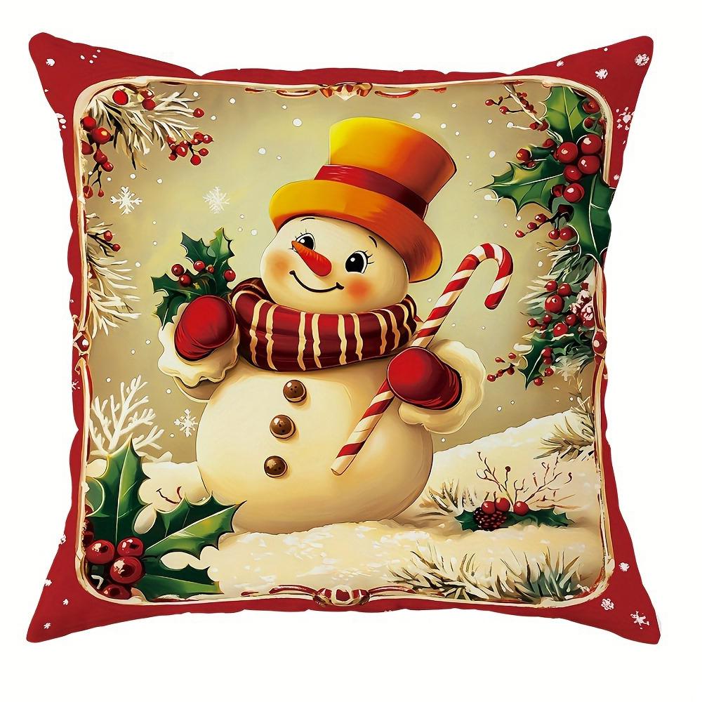 Рождественское украшение наволочка новогодний подарок Санта Клаус олененок снеговик узор украшение для дома диванная подушка чехол