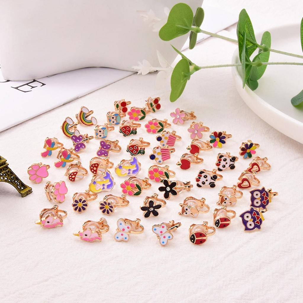 20 Pairs Of Girls Clip On Earrings Kids Cute Flower Earring