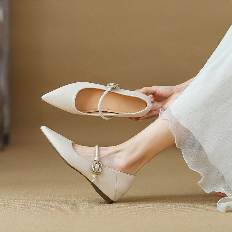 Туфли Мэри Джейн на скрытой платформе, женские, весенние, новые, с острым носком, из лакированной кожи, на толстом каблуке, ретро, бабушкины туфли, для работы