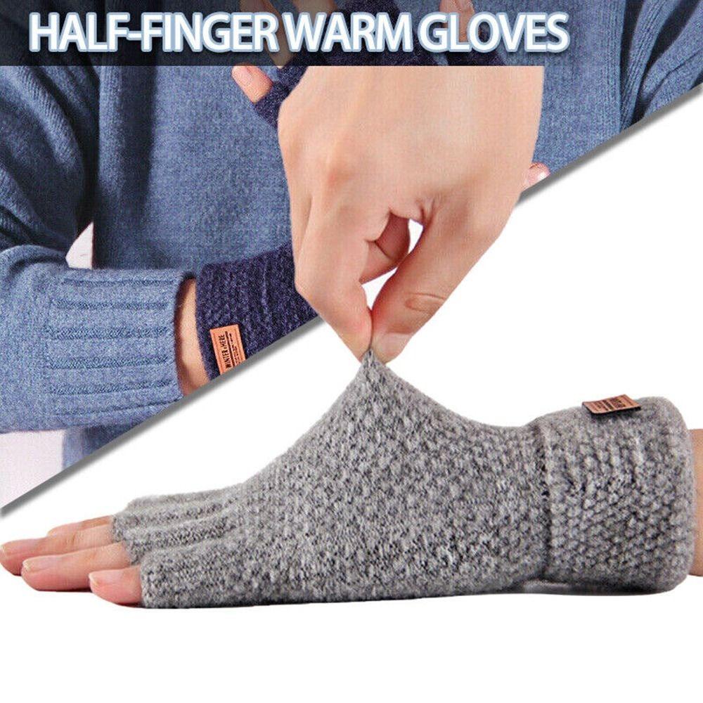 For Female Outdoors Half-finger Gloves Fingerless Mittens Warm Hand Accessories Knitted Gloves