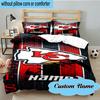3PCS Custom Name Kansas Skull Pride Bedding Set, Including 1pc Duvet Cover And 2pcs Pillowcases, Suitable for dorms and bedrooms Gift
