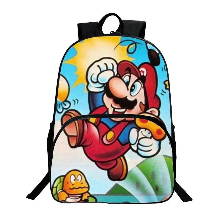 Super Mario Large 16 Inch School Backpack With Spacious Compartments And Durable Material