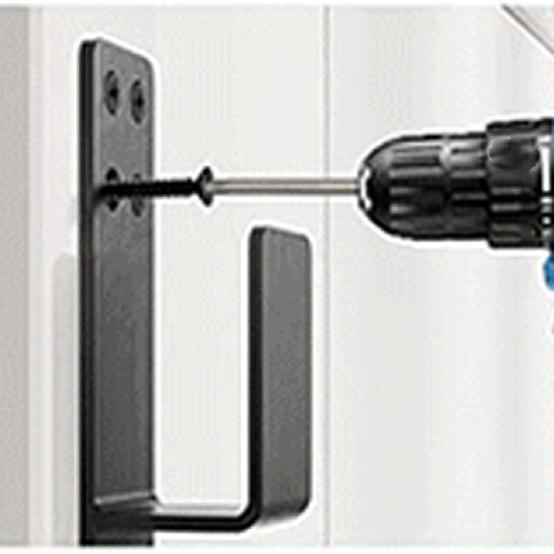 Gate Bar Bracket, Reinforced Gate Barricade Brackets, , 2 Pieces U Shaped with Screws for 2x4 Boards (Black), Generic3pfu9w7sek-11