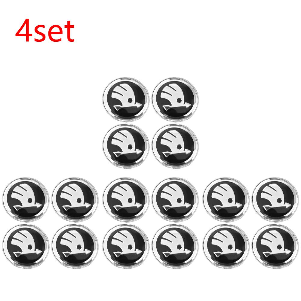 rtocy3 1-5Sets Genuine Wheel Centre Cap Black 60MM Hub Cover for Skoda Octavia Fabia High Quality Durable Protection Easy Installation