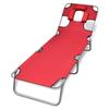 VidaXL Chaise Longue with Head Cushion Powder-coated Steel Red