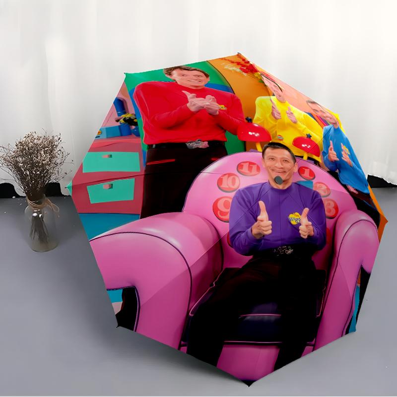 Printed The Wiggles Printed Folding Umbrella,Outdoor,Leisure,And Travel Umbrella,Durable Umbrella Fabric,Birthday And Holiday Gift