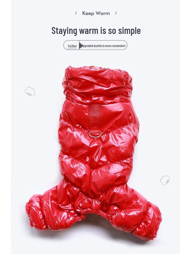 Теплая хлопковая одежда для собак и кошек на осень/зиму - Дизайн на четыре лапы с пряжкой для маленьких пород, таких как тедди, бишон и померанский шпиц