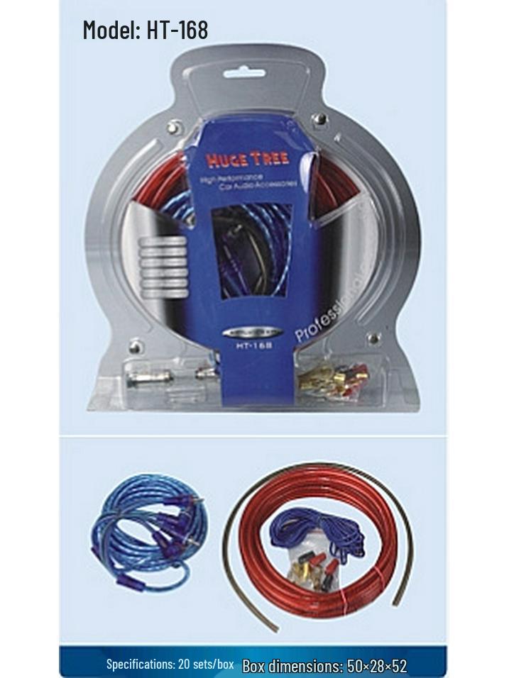 Комплект для подключения автомобильного аудиоусилителя и сабвуфера HTS-168 с предохранителем