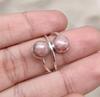 Rhodochrosite Ring: 925 Sterling Silver Double Stone Adjustable Ring, Love & Healing