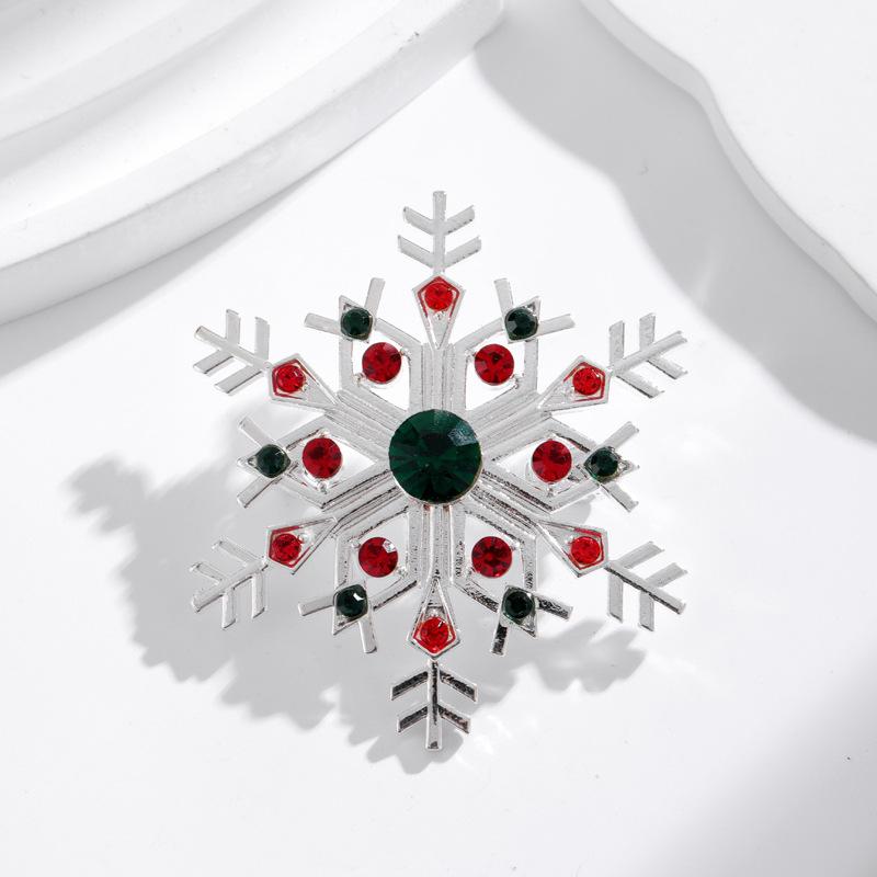 Retro Rhinestone Snowflake Brooch Korean High-end Shirt Button Clip Accessory Chest Flower