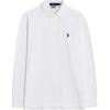 Polo Solid Color Small Pony Embroidered Slim Fit Long Sleeve Polo Shirt Men Tops White 710549045-003