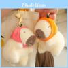 Strawberry Persimmon Hat Capybara Plush Pendant Keychain Backpack Decoration
