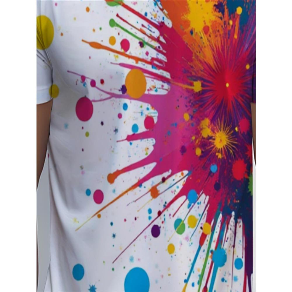 Мужская футболка, 3D-печать, круглый вырез и короткие рукава, повседневная одежда