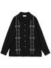 B:MING LIFE STORE by BEAMS Men's Embroidered Open Collar L/S Shirt, Black, Size L