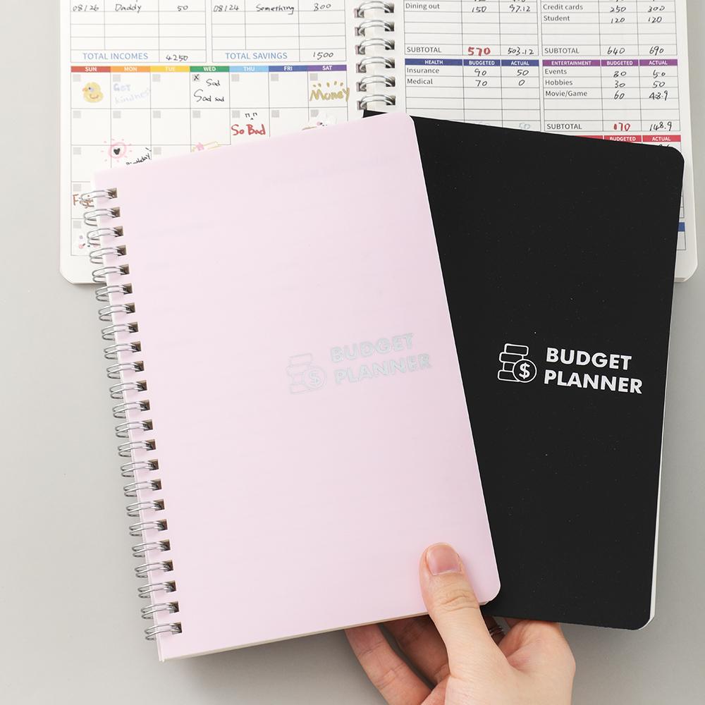 1PC 50 Sheets Budget Planner PVC Hardcover Monthly Budget Book Undated Finance Planner With Expense Tracker Notebook